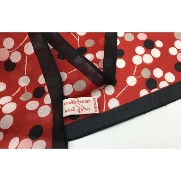 Polyester 25 in Square Vintage Scarf with Abstract Berries & Stripes Italy - Picture 5 of 5